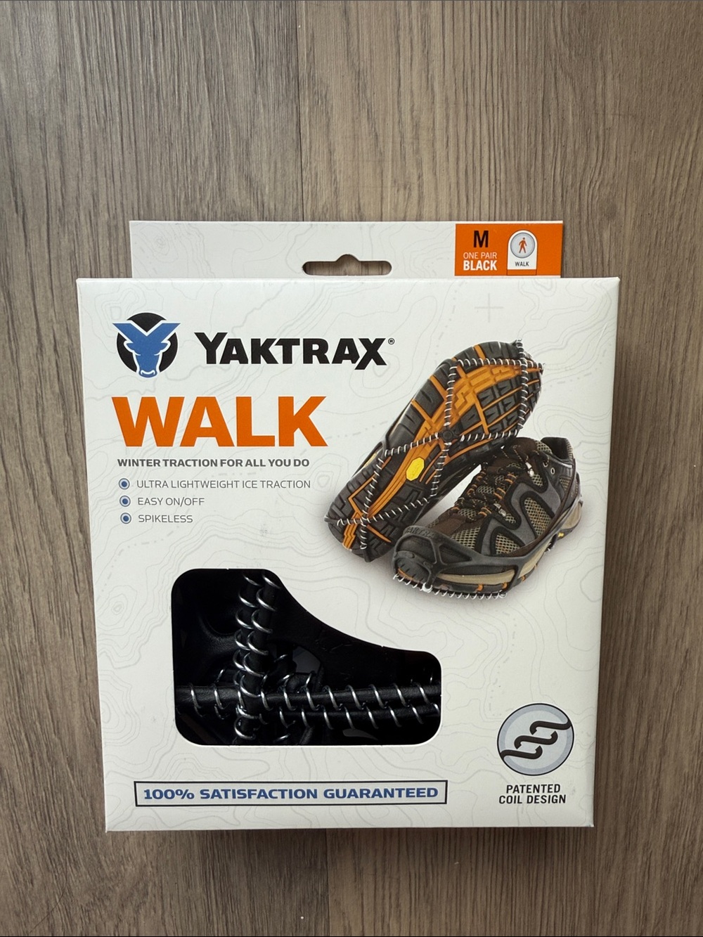 Yaktrax Walk Men's Black Winter Traction Spikes